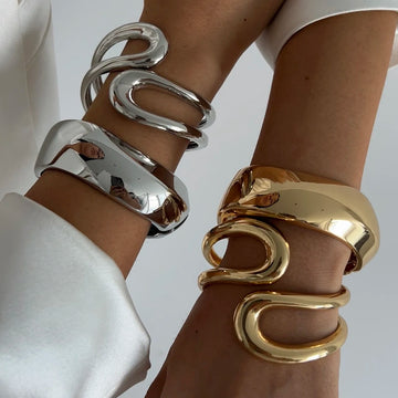 Timeless Fall Bangle Collection – 14 Gold & Silver Chunky Bangles and Cuffs for Women