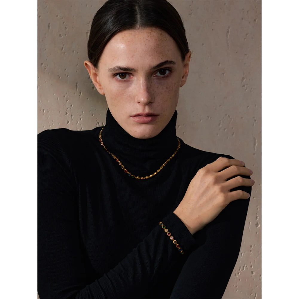 Marigold - Zirconia Cast Necklace And Bracelet