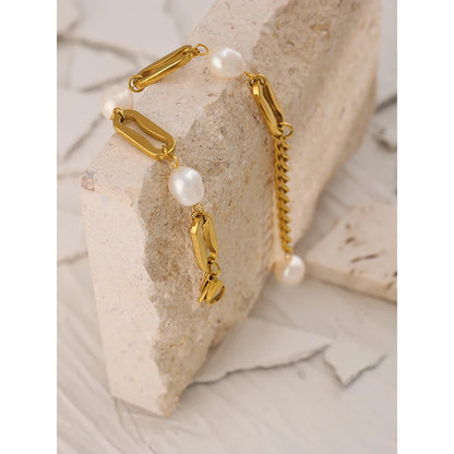 Rosalina - Elegant Pearl Chain Bracelet