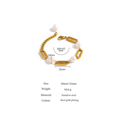 Rosalina - Elegant Pearl Chain Bracelet