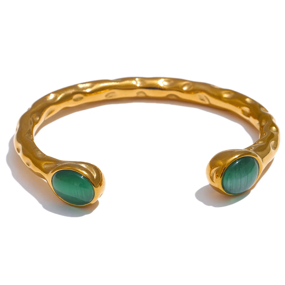 Andromeda - Natural Stone Golden Cuff