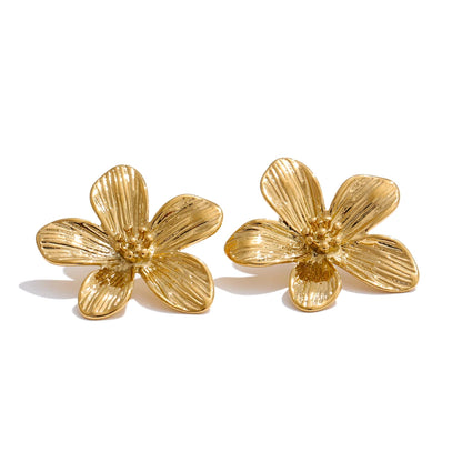 Belladonna - Metal Flower Stud Earrings