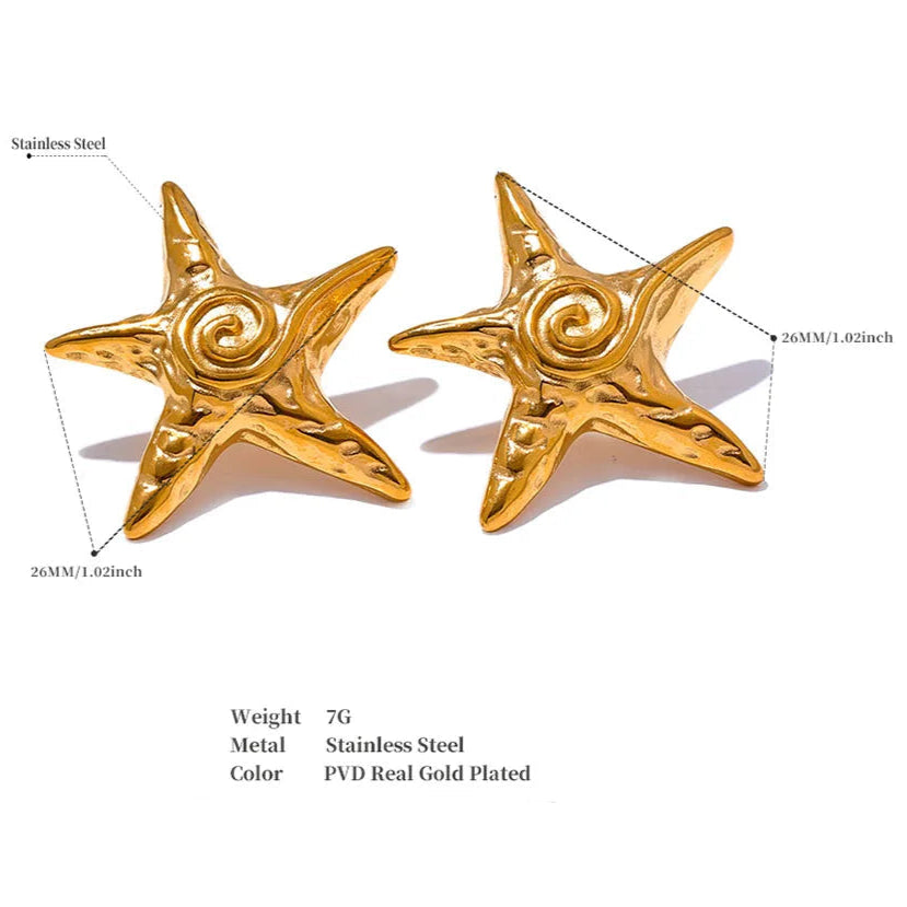 Orion - Rust-Proof Starfish Earrings