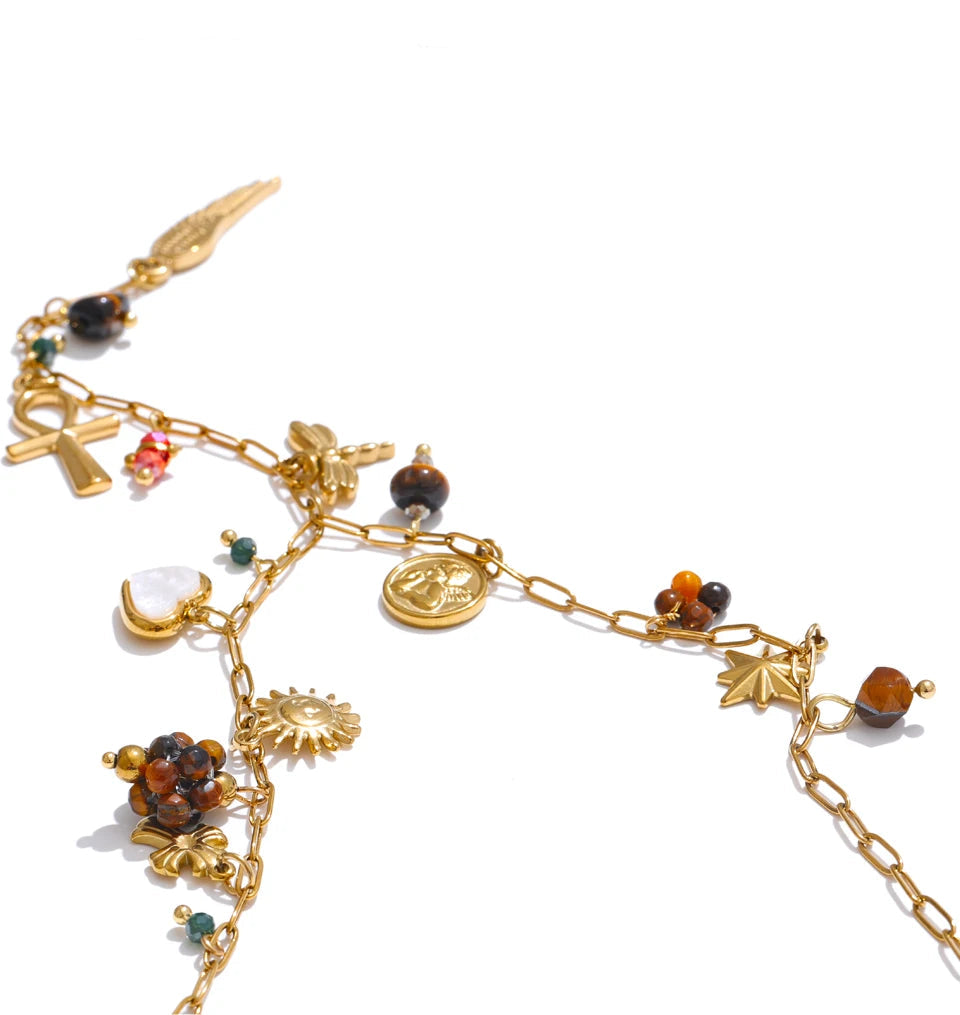 Rhea - Wing Cross and Heart Pendant