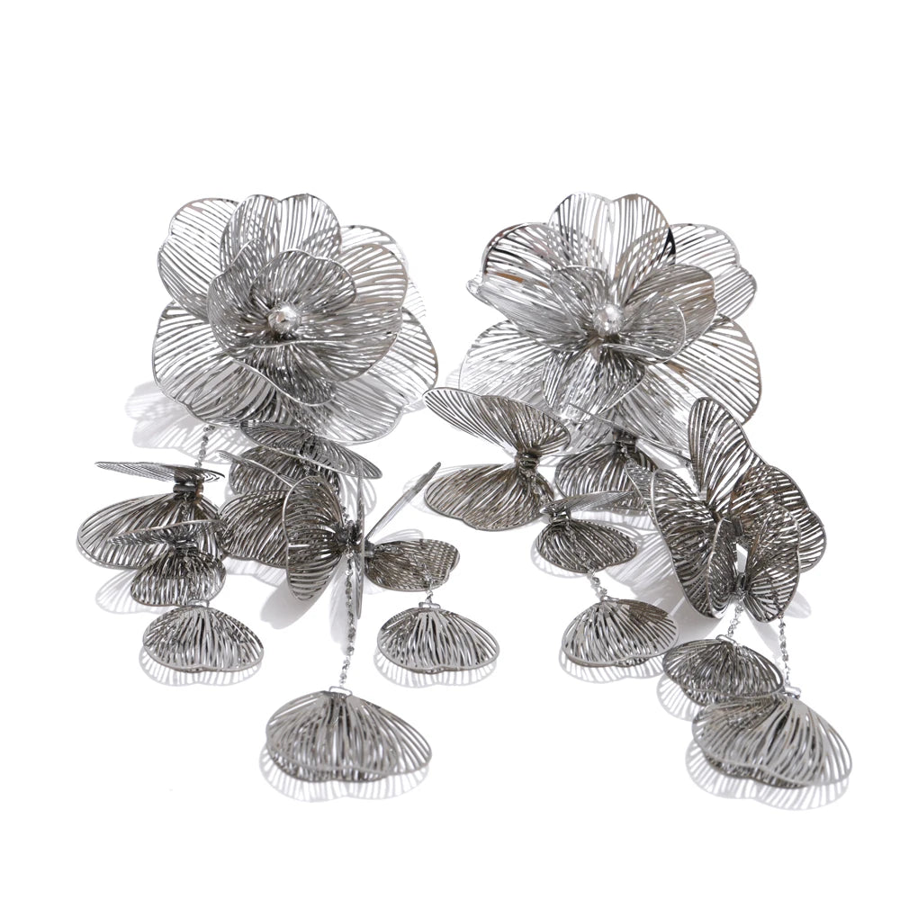 Marguerite - Big Flower Tassel Drop Earrings
