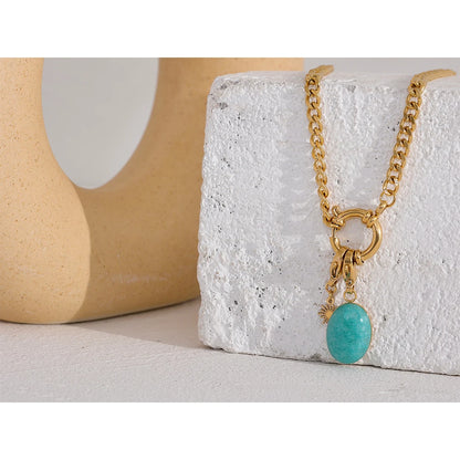 Eulalia - Blue Natural Stone Collar