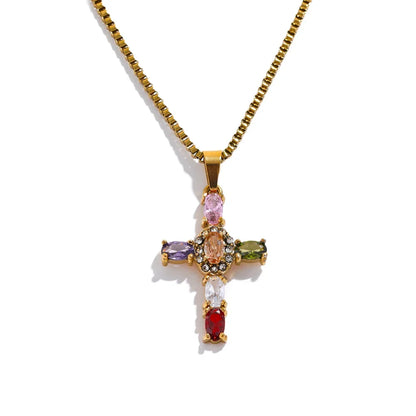 Diana - Colorful Cross Pendant