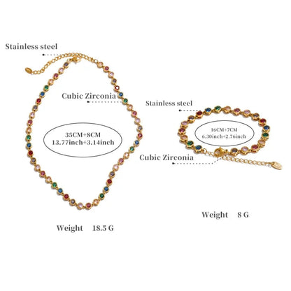 Marigold - Zirconia Cast Necklace And Bracelet