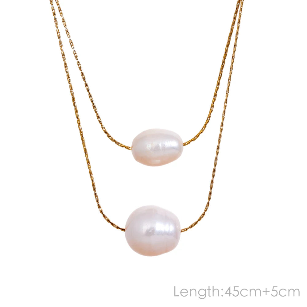 Dorothy - Natural Pearls Chain Collar