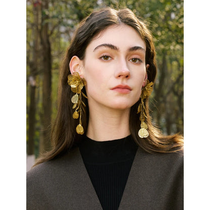 Marguerite - Big Flower Tassel Drop Earrings