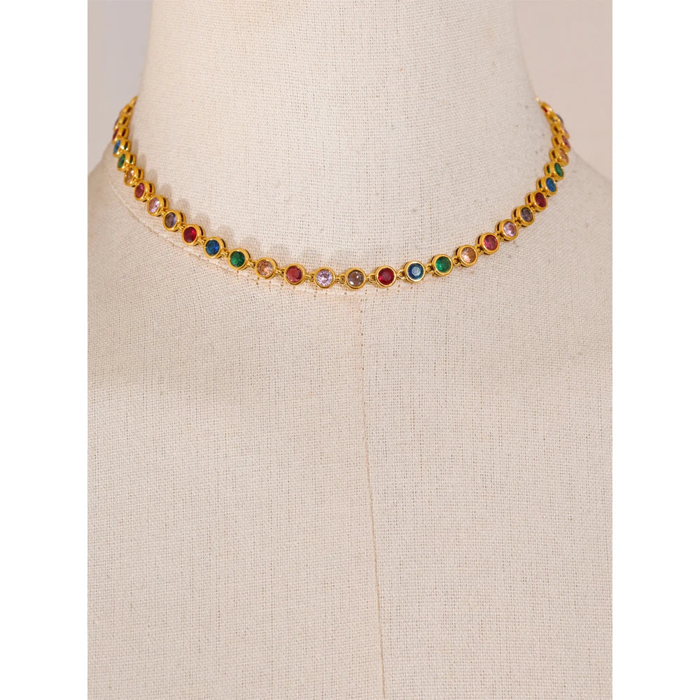 Marigold - Zirconia Cast Necklace And Bracelet