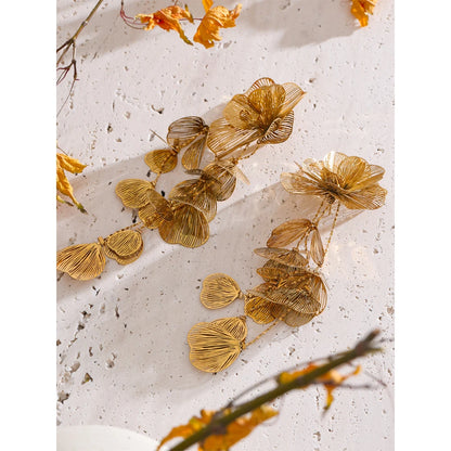 Marguerite - Big Flower Tassel Drop Earrings