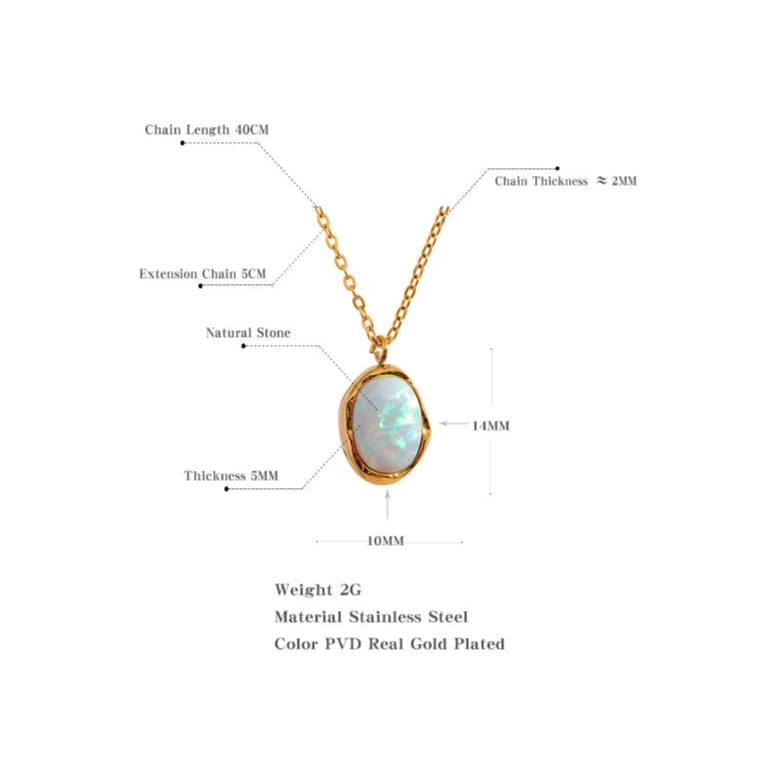 Selene - Minimalistic Opal Necklace