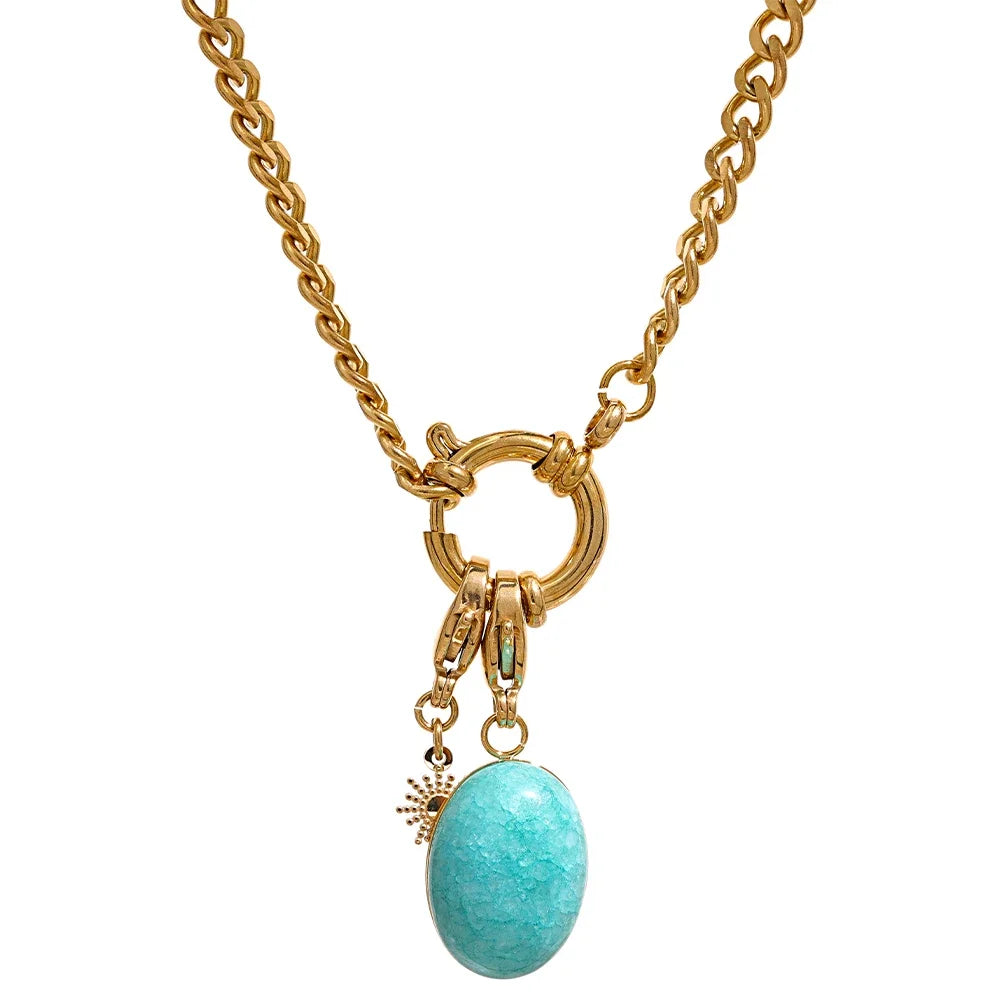 Eulalia - Blue Natural Stone Collar