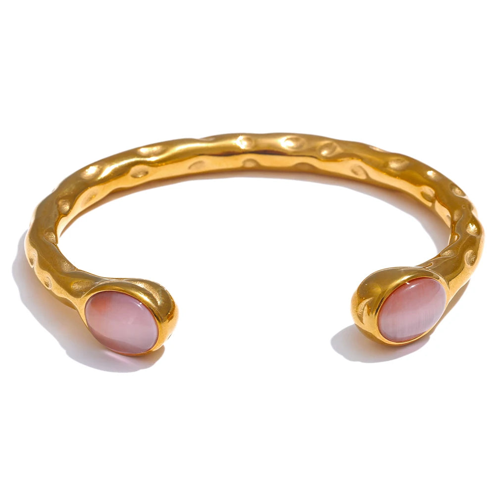 Andromeda - Natural Stone Golden Cuff