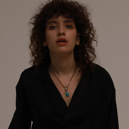 Eulalia - Blue Natural Stone Collar