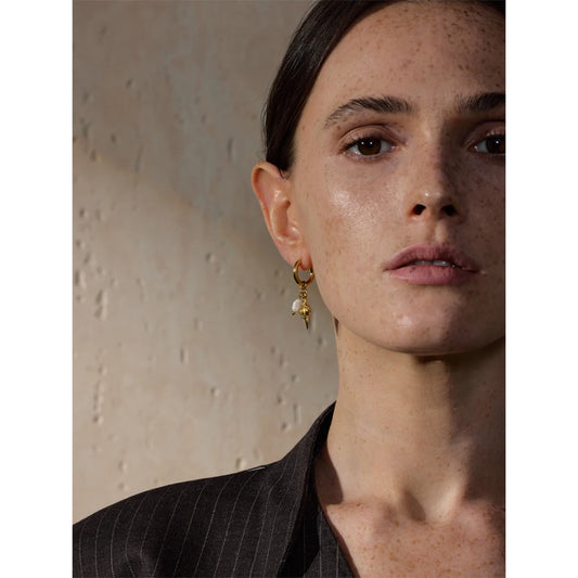 Delphine -  18K Gold Plated Stainless Steel Ocean Style Hoop Earrings