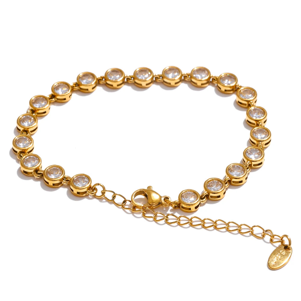 Marigold - Zirconia Cast Necklace And Bracelet