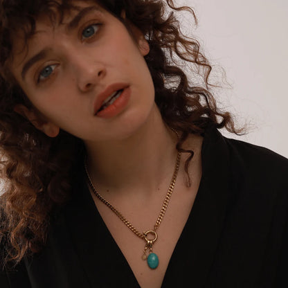 Eulalia - Blue Natural Stone Collar