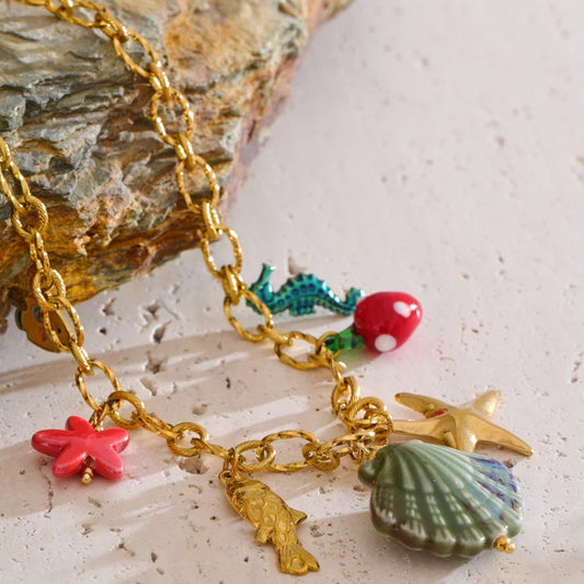 Thalassa - Enamel Shell Pendant
