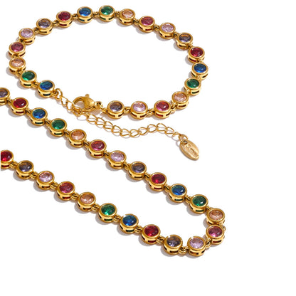 Marigold - Zirconia Cast Necklace And Bracelet