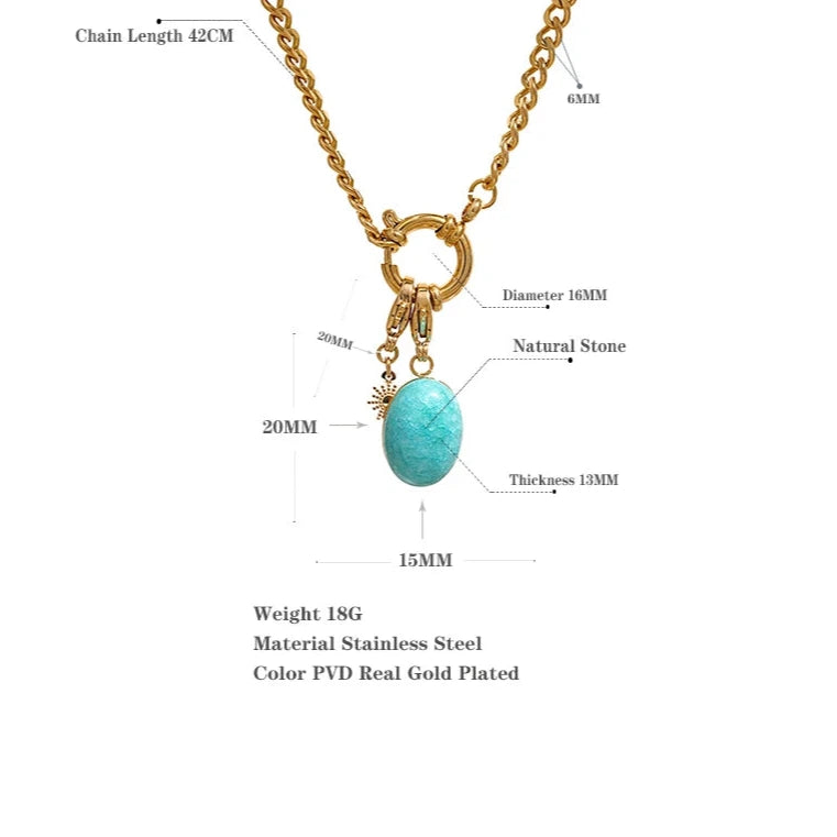 Eulalia - Blue Natural Stone Collar
