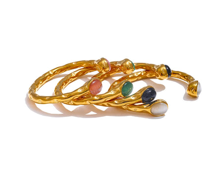 Andromeda - Natural Stone Golden Cuff