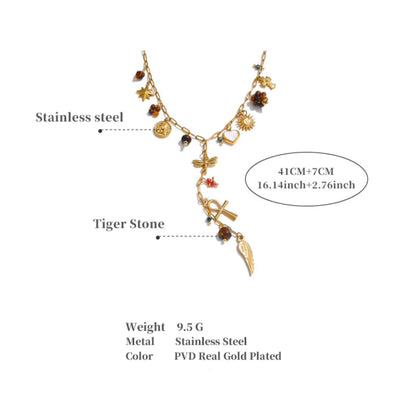 Rhea - Wing Cross and Heart Pendant