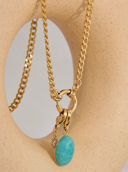 Eulalia - Blue Natural Stone Collar