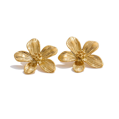 Belladonna - Metal Flower Stud Earrings