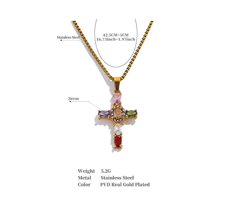 Diana - Colorful Cross Pendant