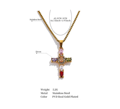 Diana - Colorful Cross Pendant
