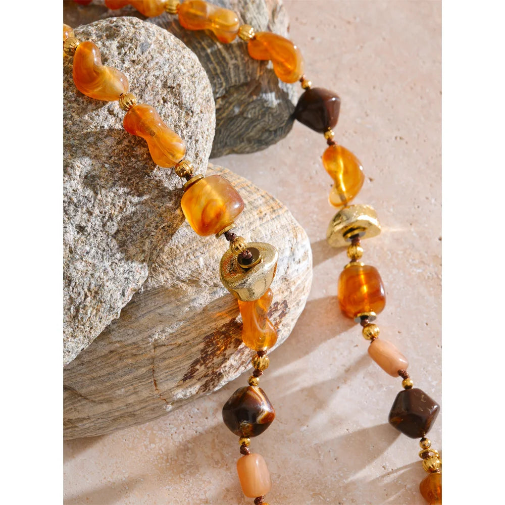 Ione - Acrylic Beads Chain Sunflower Pendant