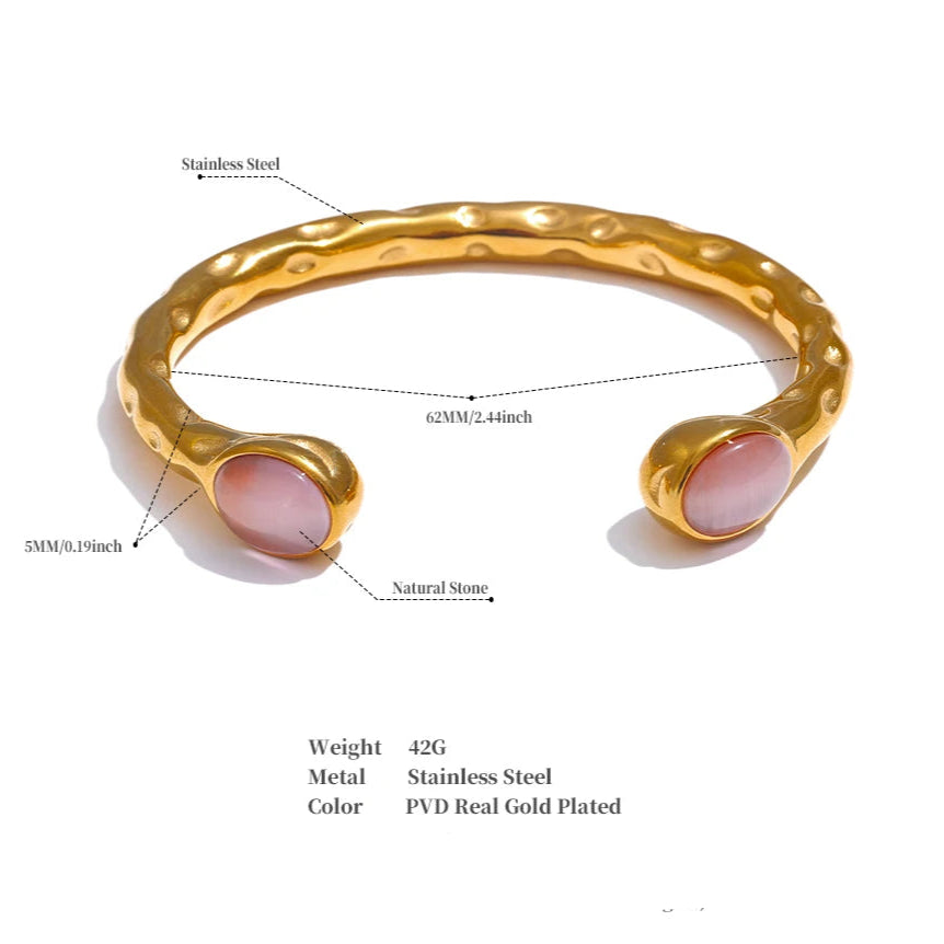 Andromeda - Natural Stone Golden Cuff