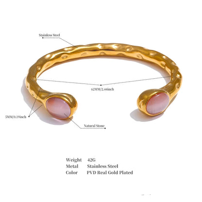 Andromeda - Natural Stone Golden Cuff