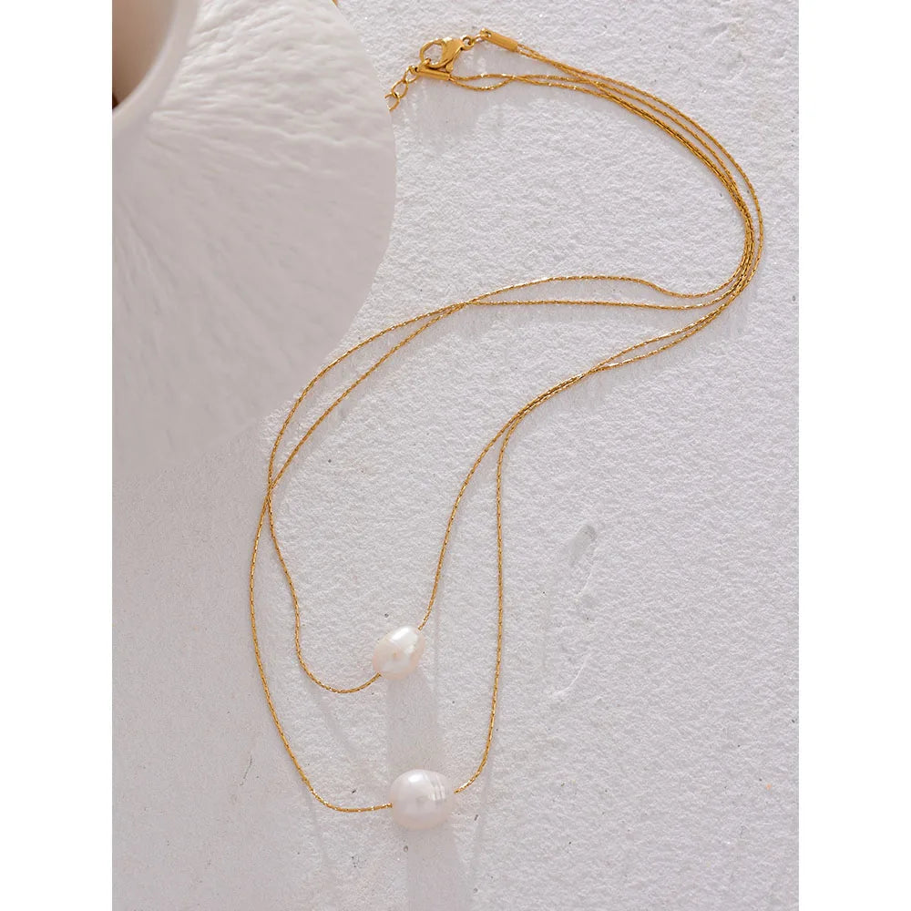 Dorothy - Natural Pearls Chain Collar