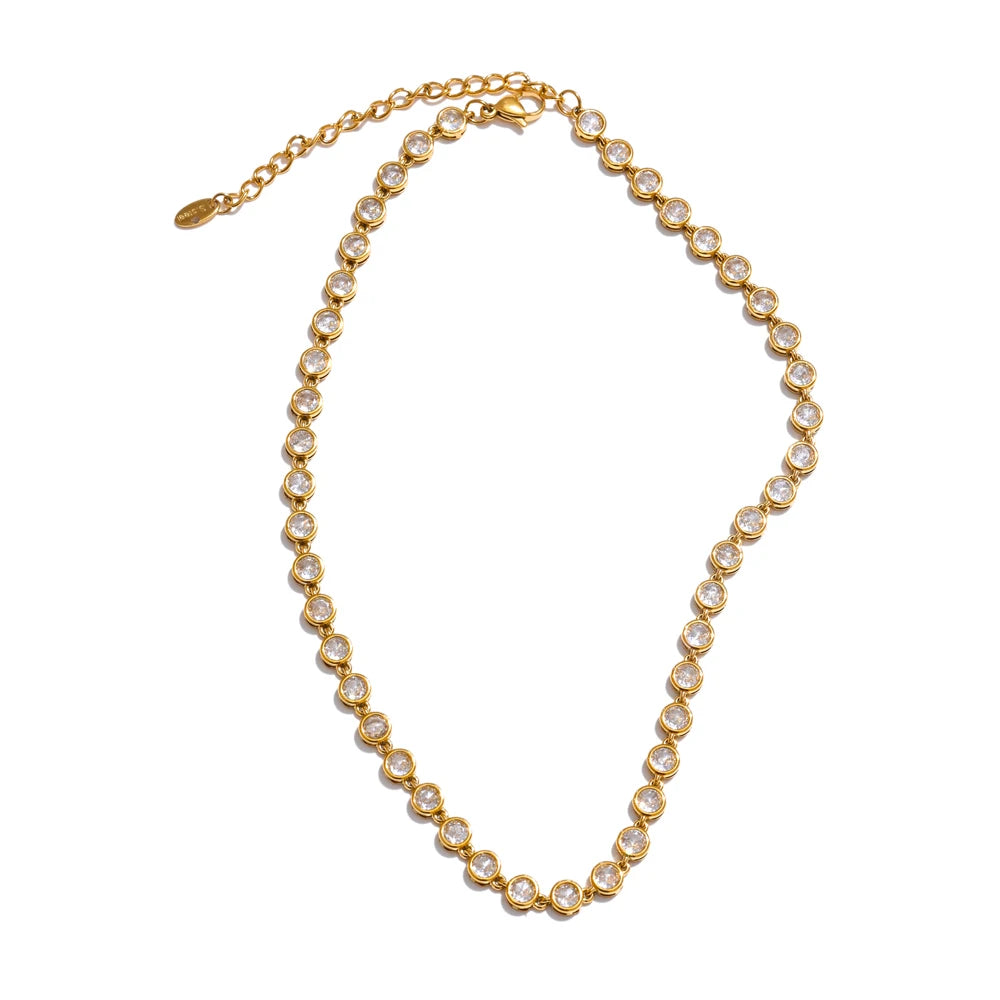 Marigold - Zirconia Cast Necklace And Bracelet