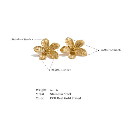 Belladonna - Metal Flower Stud Earrings